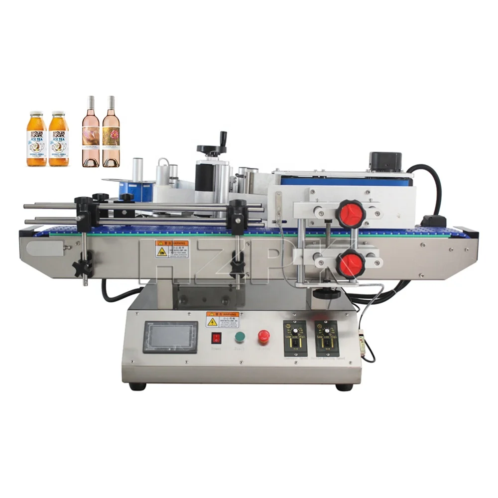 Автоматическая настольная электрическая пластиковая круглая бутылка HZPK, банки, аппликатор для этикеток, машина для бутылок пива, бутылок с минеральной водой