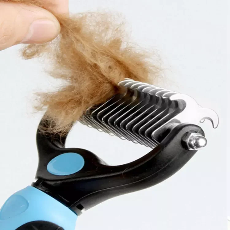 Double Sided Shedding Brush,Dematting Undercoat Rake Dog Hair Comb,Pet