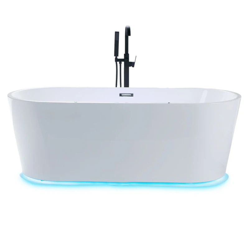 PFR Freestanding Acrylic Eco-Friendly Modern Design Soaking Bathtub with Drainer 1.7m Length Hotel Use