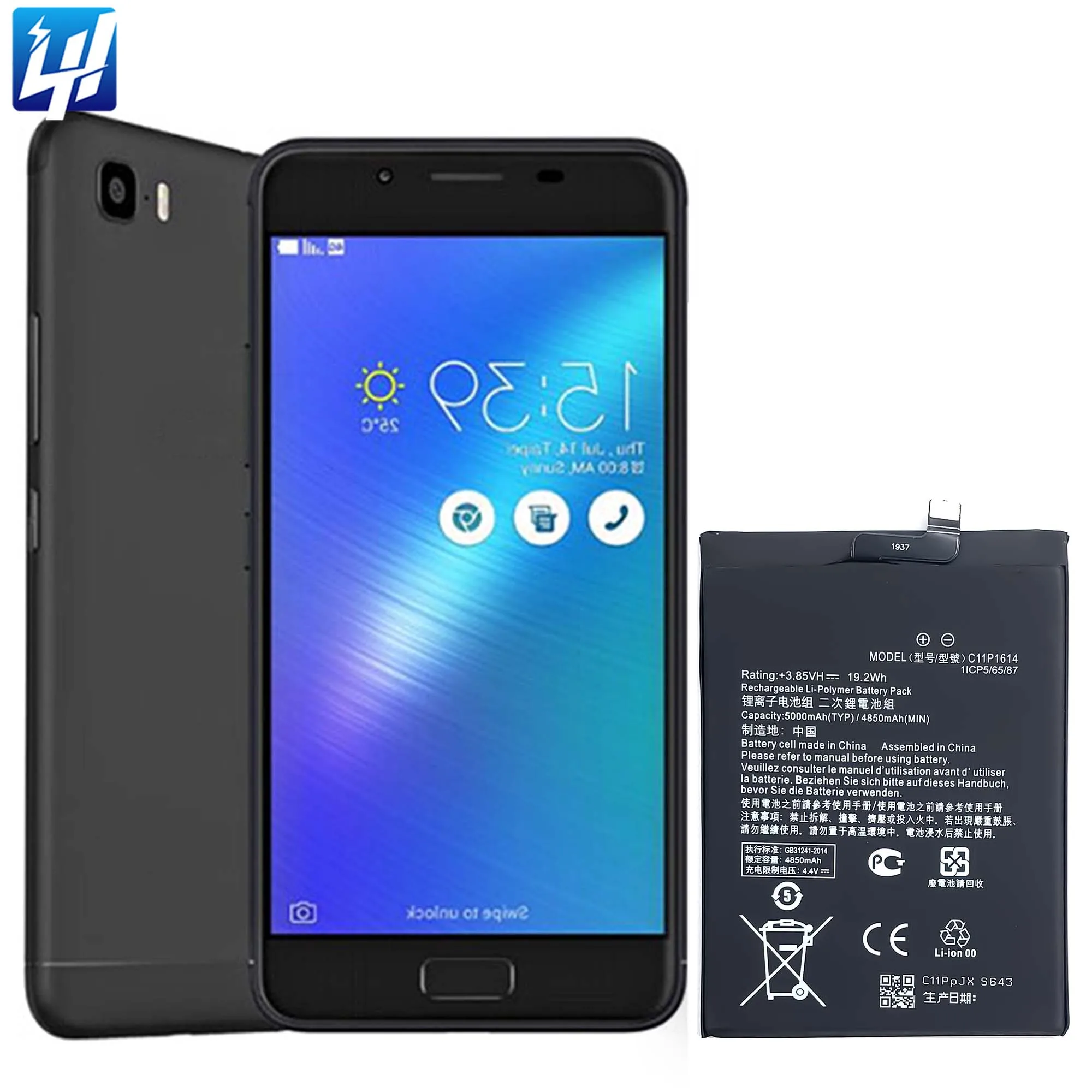 C11P1614 ZC521TL X00GD Mobile Phone Battery for Asus Zenfone 3s Max