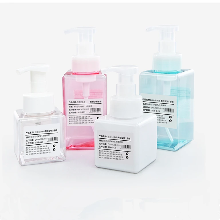 250ml 450ml Square Cube Soap Foam Dispenser Pump Bottle Black Foam Pump Bottles Cubic Plastic Travel Mousse Foam Bubble Bottle
