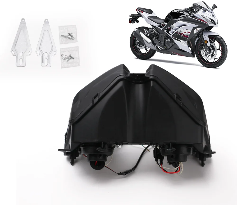 カワサキNINJA 250 300 ZX6R ZX-6R用エンジェルアイLEDヘッドライト