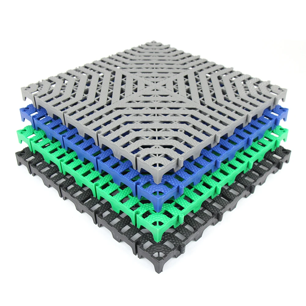 40x40x3 Factory PP Plastic Interlocking Garage Car Wash Floor Tile With Free Design
