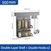 500mm Double-Layer Shelf + Double Hooks x2