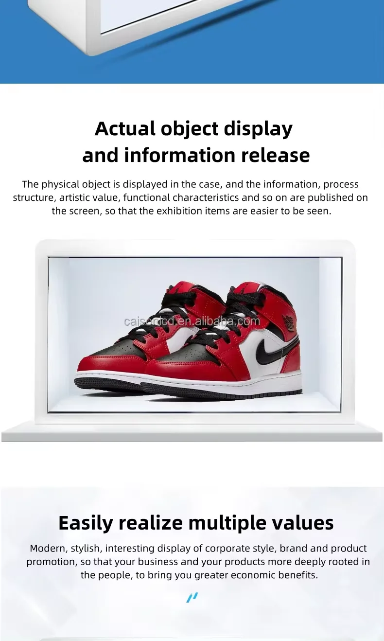 product 215 inch transparent lcd display cabinet 3d showcase advertising crystal display box monitor showcase-7