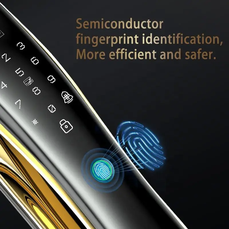 Goking Gold Smart Lock for Security Door Tuya Automatic Biometric Lock Rfid Card Smart Door Lock Keyless Tuya Wifi Fingerprint