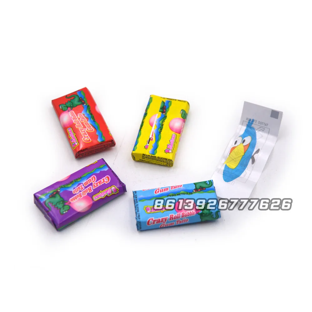 Rectangular Chewing Gum With Tattoo Packaging Type Plastic Jar