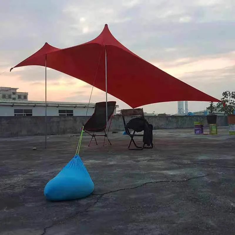 Tente De Plage Wekapo – Auvent Soleil 4 Poteaux, Léger Et Compact, Bleu
