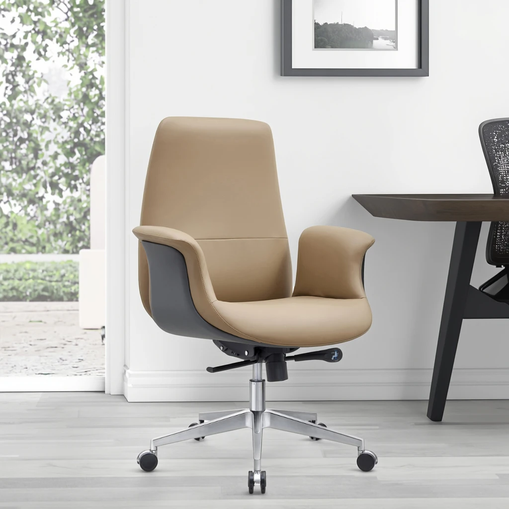 Full Mesh Fabric Leather Executive Adjustable Headrest Footrest Cheap Modern Recliner Swivel Ergonomic Office Chair Steel Base 5