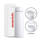 Stock Water Bottle For Water Stock 18oz 22 Oz Stainless Steel Bottle Double Wall Vacuum Insulated White Water Bottles With 2 Lids