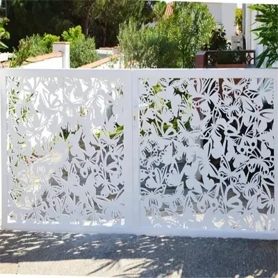 Customized CNC Bending Laser Cut Aluminum Privacy Fence Garden Balcony Decorative Metal PVC Coated Boards Trellis Gates Product