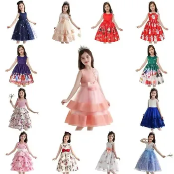 Children's girls wedding gown dress princess evening party dress flower girl dress