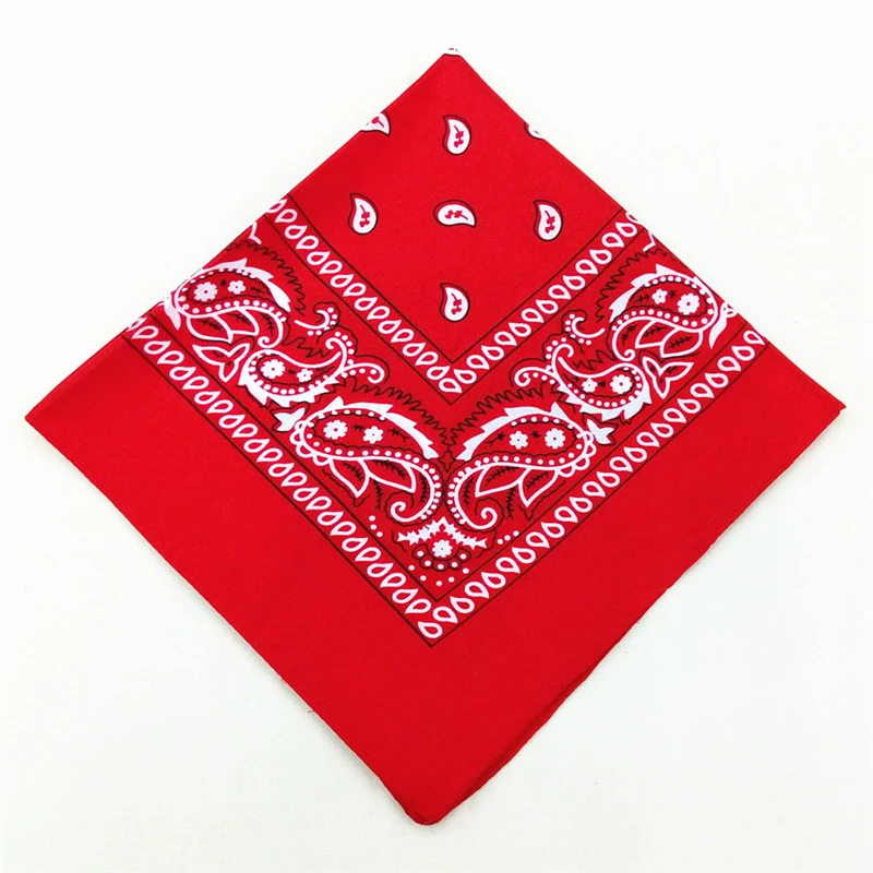 Hip Hop Bandana Square Scarf 54cm*54cm Black Red Paisley