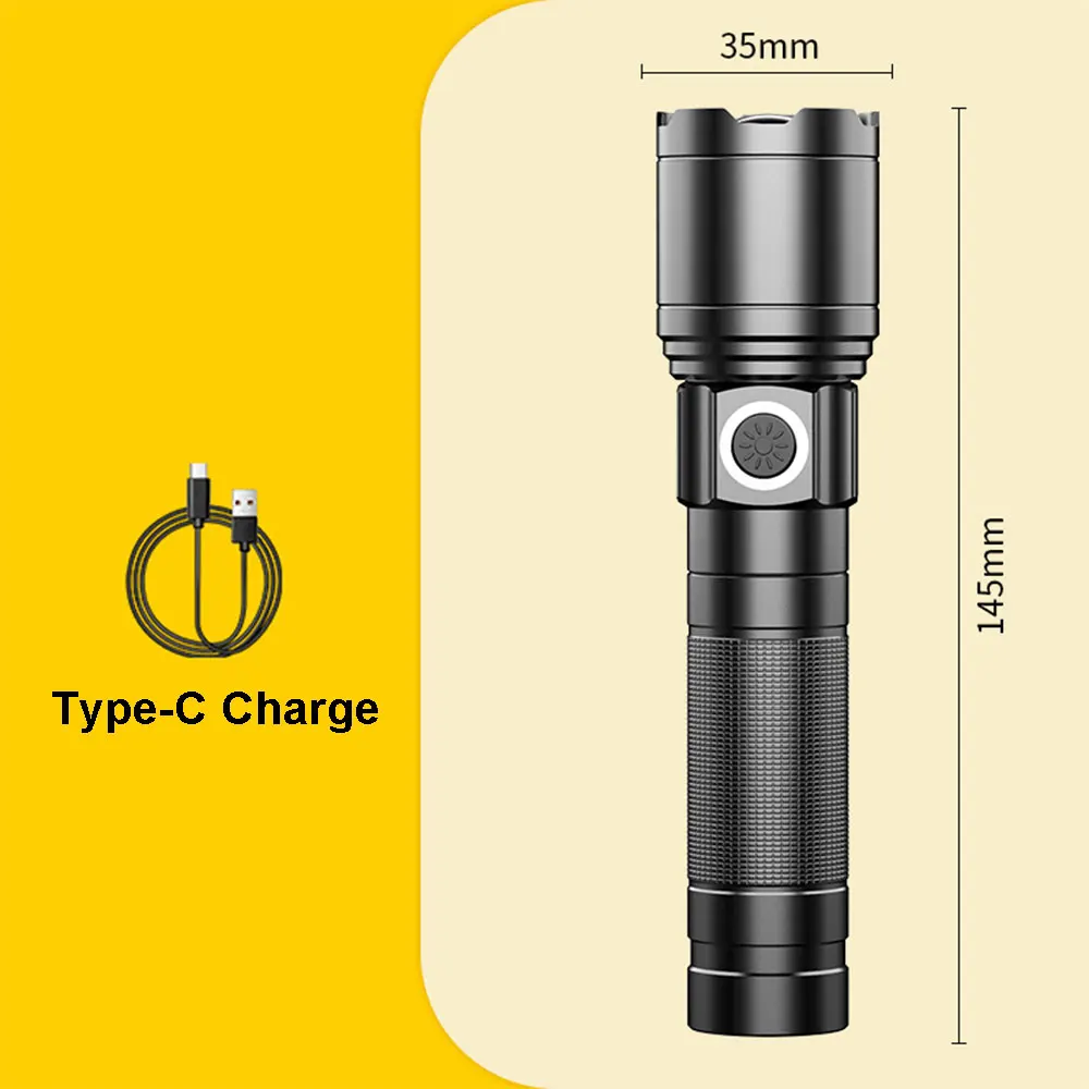 TAIKOO Zoomable LED Flashlight with 5 Lighting Modes for Hunting and Hiking Camping