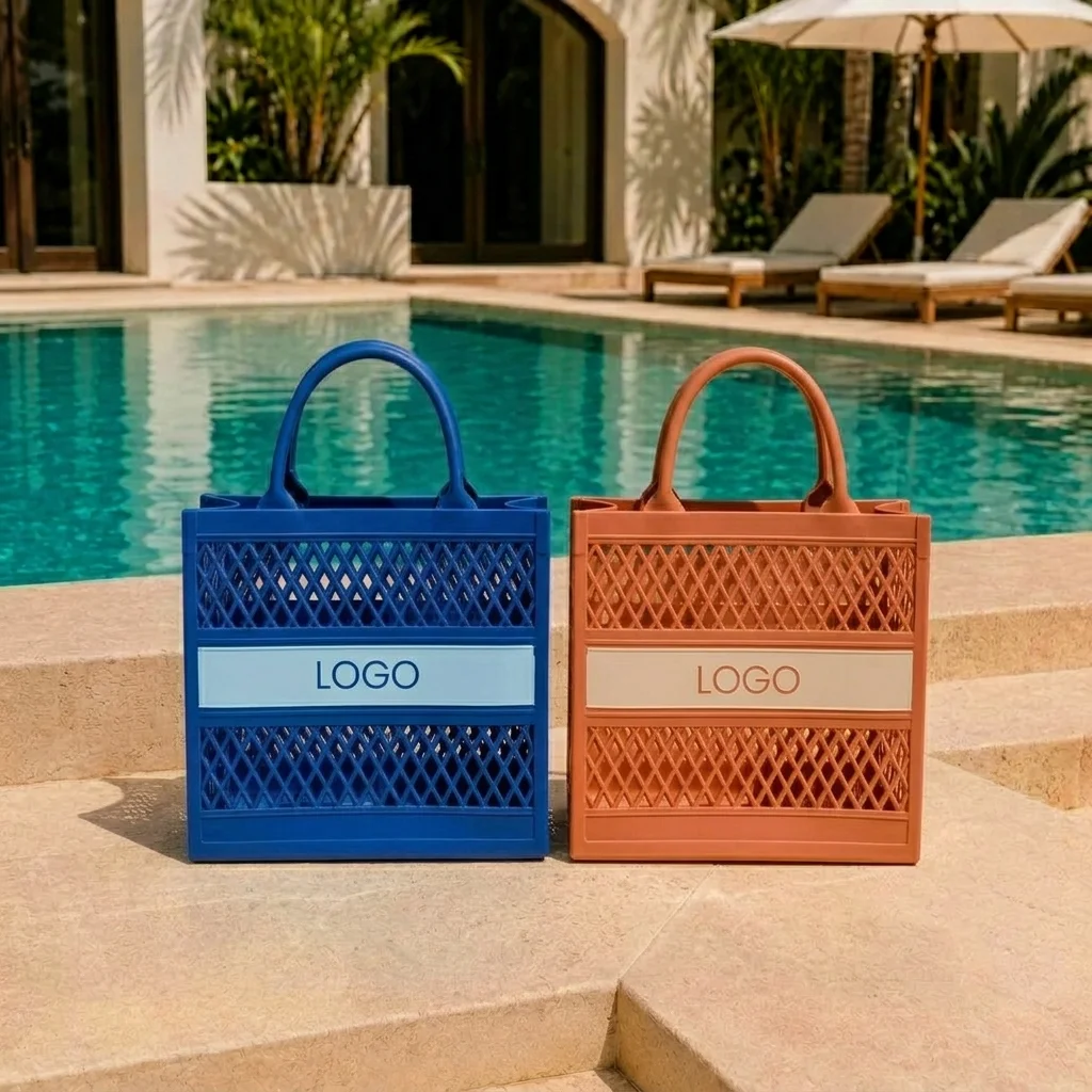 Customizable Hollow Rubber Tote Bag Waterproof Sand Proof Summer Beach & Pool Handbag with Personalized Logo