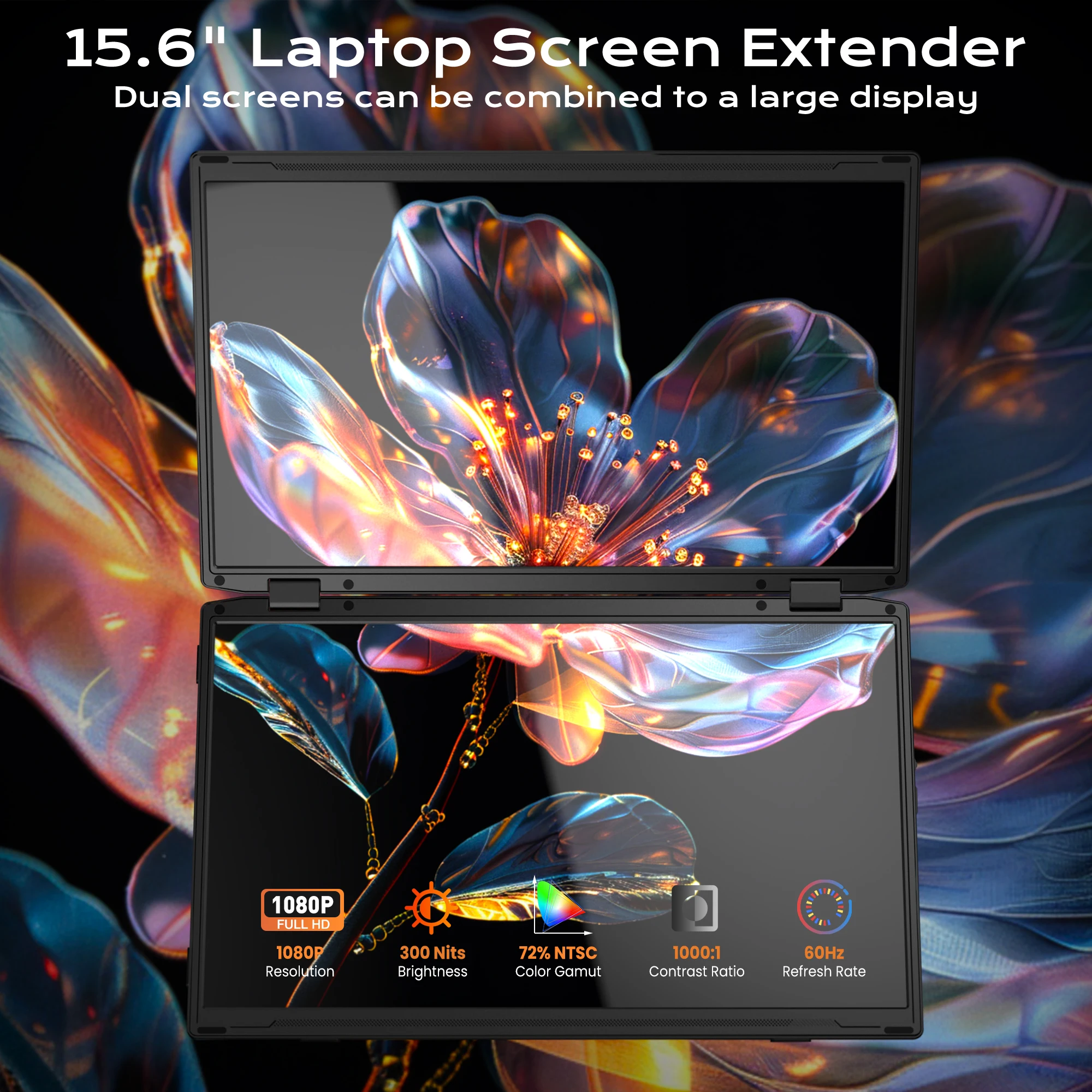 15.6 Inch M4 Triple Screen FHD IPS Portable Monitor for Business