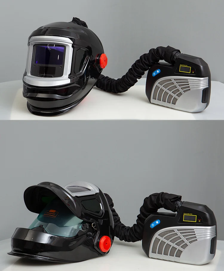 Rhk Tech 2024 New Automatic Solar Power Auto Darkening Air Purifying Respirator Welding Helmet 6524