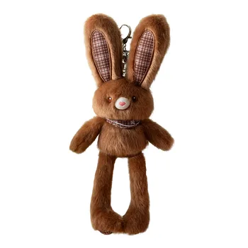 Custom Plush Toy Wholesale New Floral Rabbit Cartoon Plush Keychain Pendant Fun Small Christmas Gift for School Bag