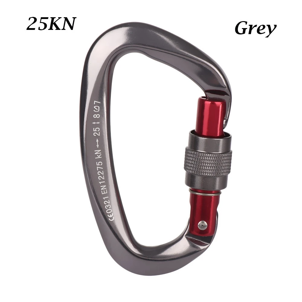 Heavy Duty D Shape Custom Carabiner Black Aluminum Carabiner 25kn Swivel Rated Carabiners Locking