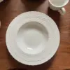 WhiteEmbossed pasta plate 23*4.5