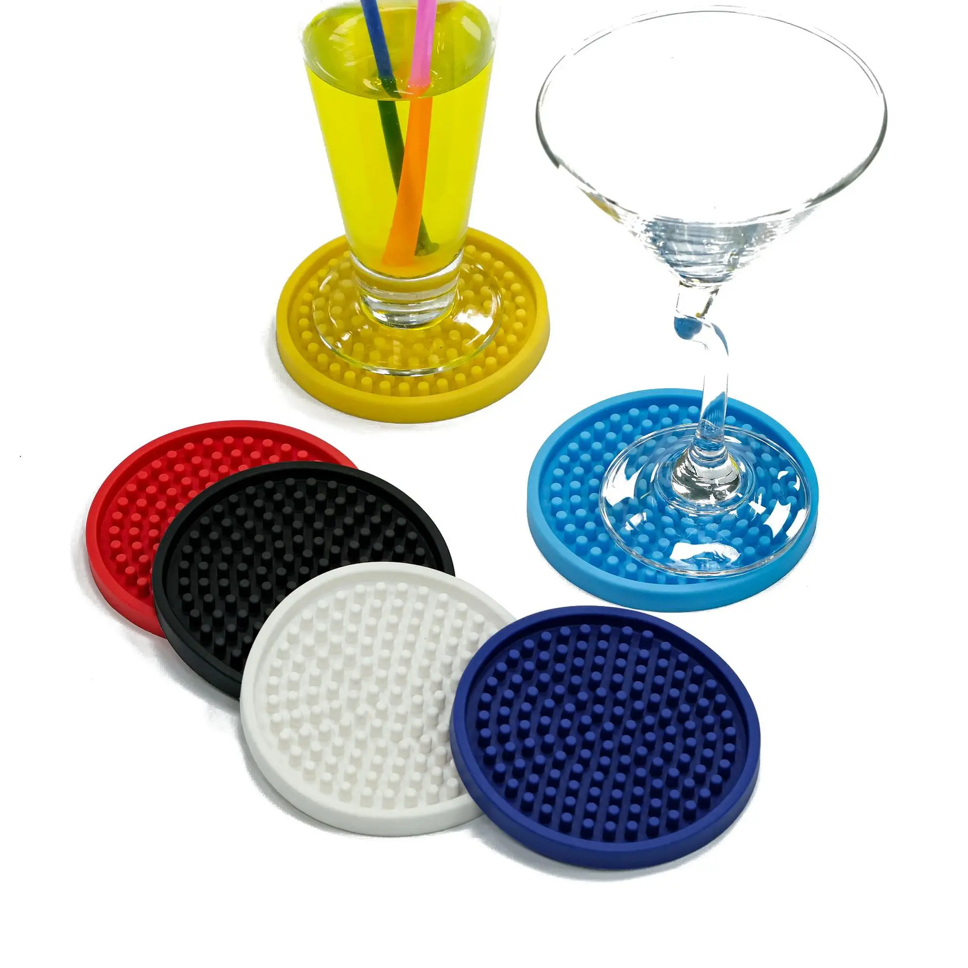Custom logo 2D 3D Design Waterproof Soft Pvc Silicone Rubber Round Cup ...