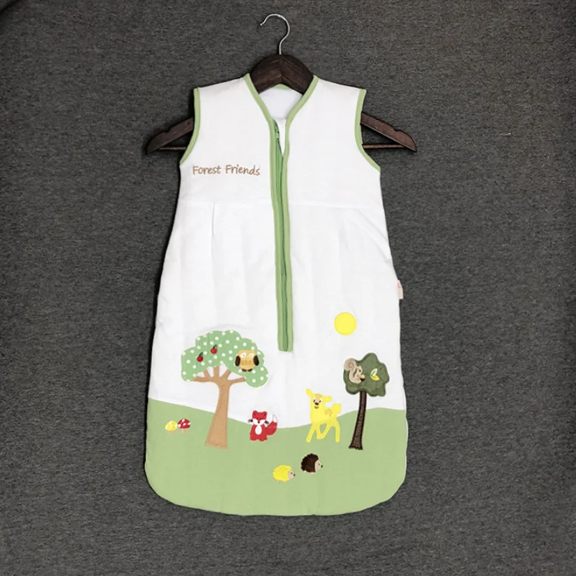 Носимое одеяло ноги хлопок без рукавов двухслойный стеганый жилет спальный мешок для ребенка