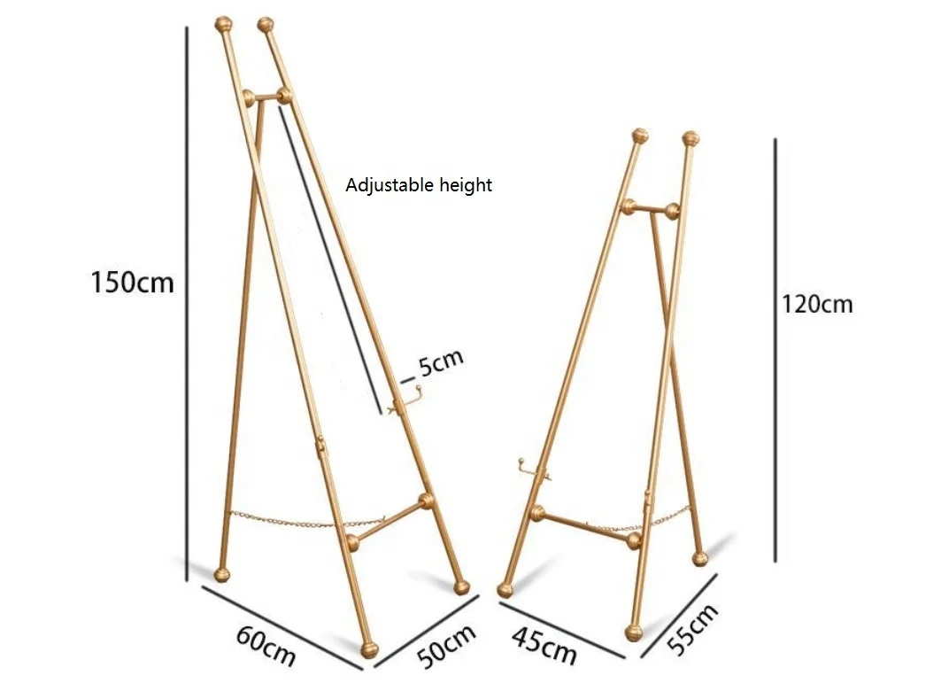 Soporte Para Letrero De Boda - Metal Dorado Ajustable, Ideal Para Fiestas Y Eventos