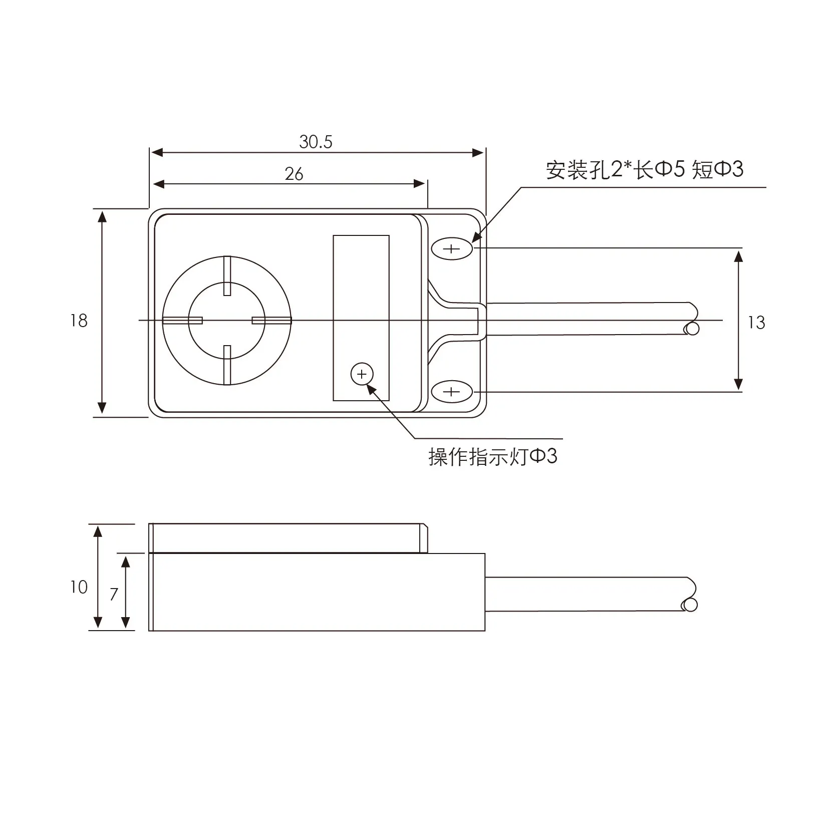 Small Square Proximity Sensor 18*10mm Ir18 Rectangular Inductive Metal Sensor 5mm Sensing