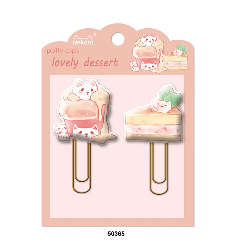 Nekoni Cute Bookmark Decorative Soft PVC Rubber Cartoon Holder Bookmark Custom Office Paper Clip Kawaii Paper Clip