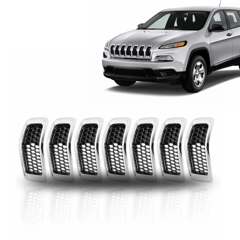 OEM avtomobil hissələri ön bamper ehtiyat hissələri Jeep Cherokee 2014 2015 2016 2017 2018 üçün xrom torlu üst barmaqlıq