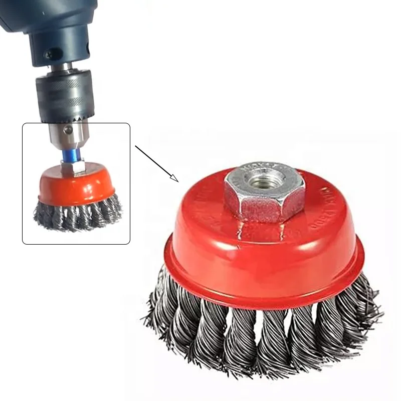5pcs Grinding Wire Cup Brush Crimped Tempered Steel Bristle Steel Wire  Wheel Brush Angle Grinder Polishing Tool 3 inch - AliExpress