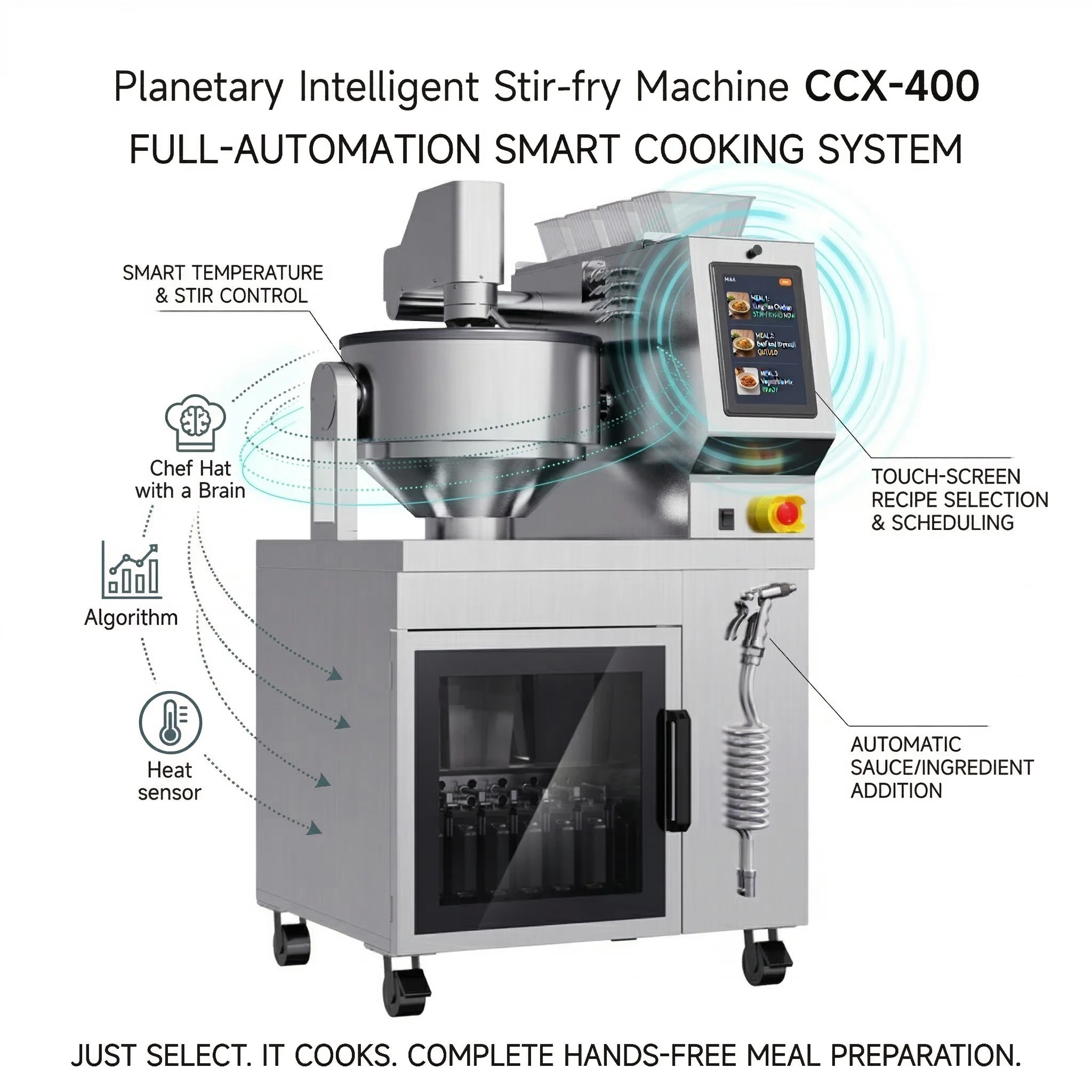 Automatic Cooking Robot with One-Sauce Solution Kits Intelligent Stir-fry Machine for Restaurant Meal Prep Solutions