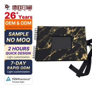 2026 Wholesale 10 Inches Spiral 80 Pages Black Scrapbooks With Black Paper Pages Photo Albums