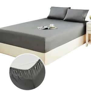 Hotel Flat Sheet & Pillowcase Sets Embroidery Line Hem  White Color Microfiber Fitted Sheet and Pillowcase Sets