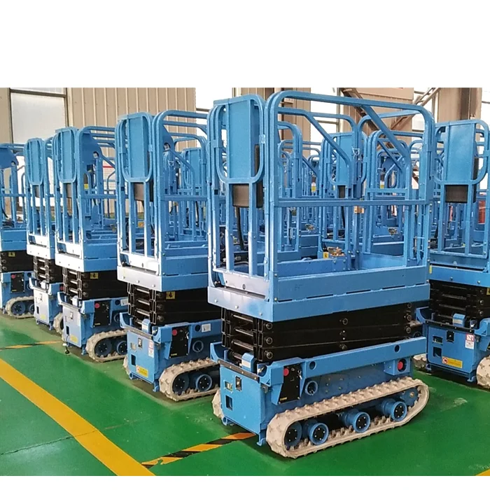 Crawler Scissor Mini Track Scissors Lift Platform Uneven Ground