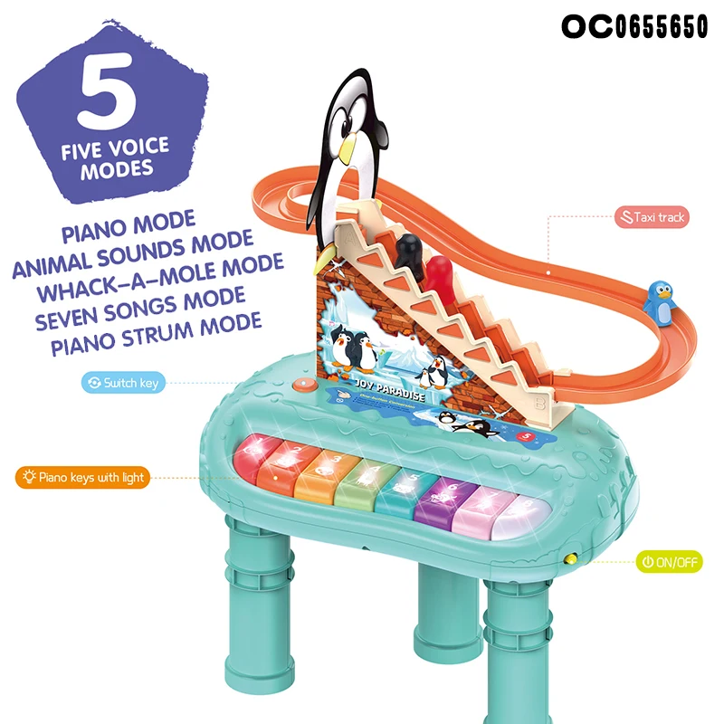 ペンギン　ピアノ Electric Slide Penguin Baby Plastic Piano - Kids Play Guitar