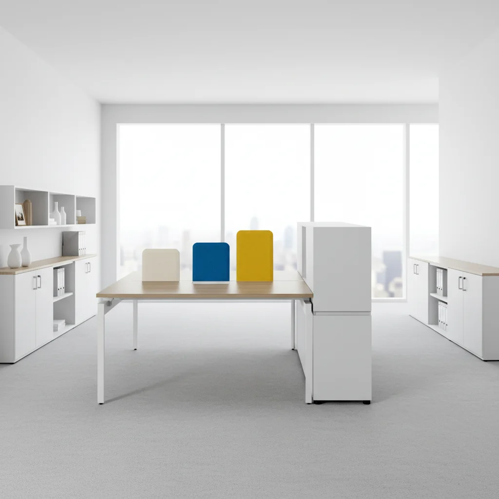 Small Team Work Desk Steel Frame Cable Management Ergonomic Design Modern Business Setup Office Desk Workstations 2