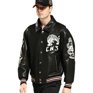 New Autumn and Winter Men's Horsehide Winter Bomber Leather Jackets