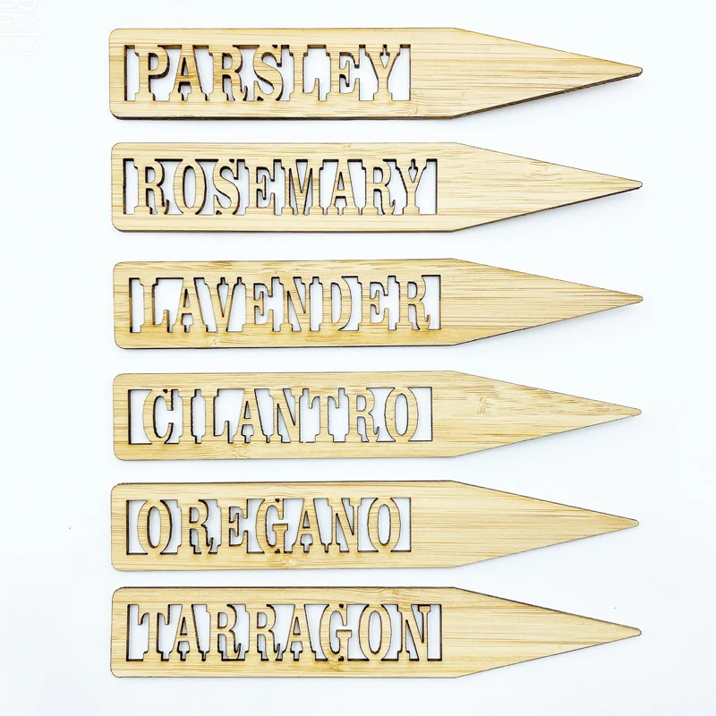 Custom Bamboo Herb Tags Markers Nursery Pots Garden Decoration Seedling