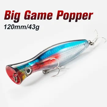Manufacturer Wholesale Stainless Steel Surface-Walking Popper 12cm/43g Artificial Hard Bait Rattling Beads Lure – Popper – view 2