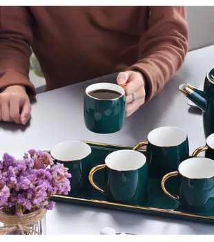 Alibaba.com: PLD CC80014 Green Golden Tea Set, luxury ceramic