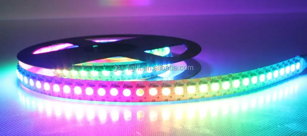 No flicker RGB Led digital strip Matrix 144Leds Addressable 5V APA102 Led Pixel Strip light