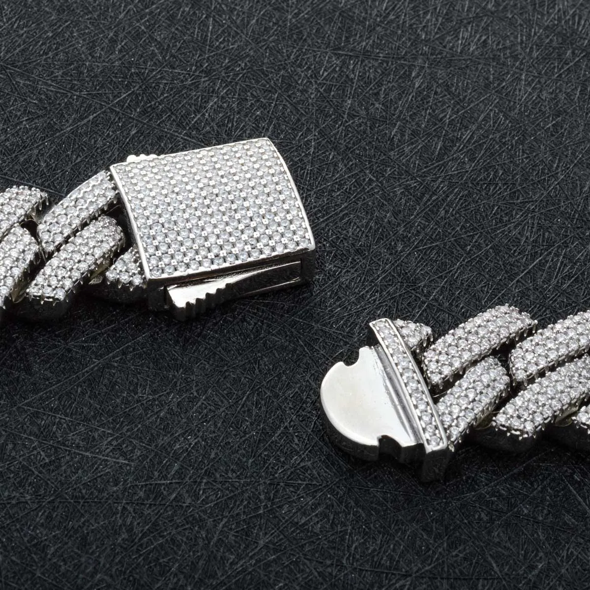 14/20MM Hip Hop Prong Collana A Catena A Maglia Cubana Per Le - Foto 8