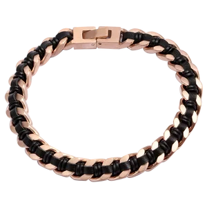 Tizti Jewelry Wholesale Non Tarnish Men Black Stainless Steel Cuban Chain Various Colors Braided Leather Bracelet for Men