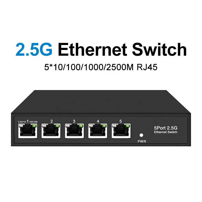 5 Port 2.5G Ethernet Switch 100/1000/2500Mbps Unmanaged Network POE Switch details