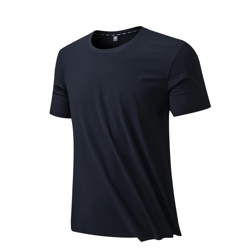 New Style Cooling Fabric Round-neck Shirt Knitted Gym Wear T-shirt ...