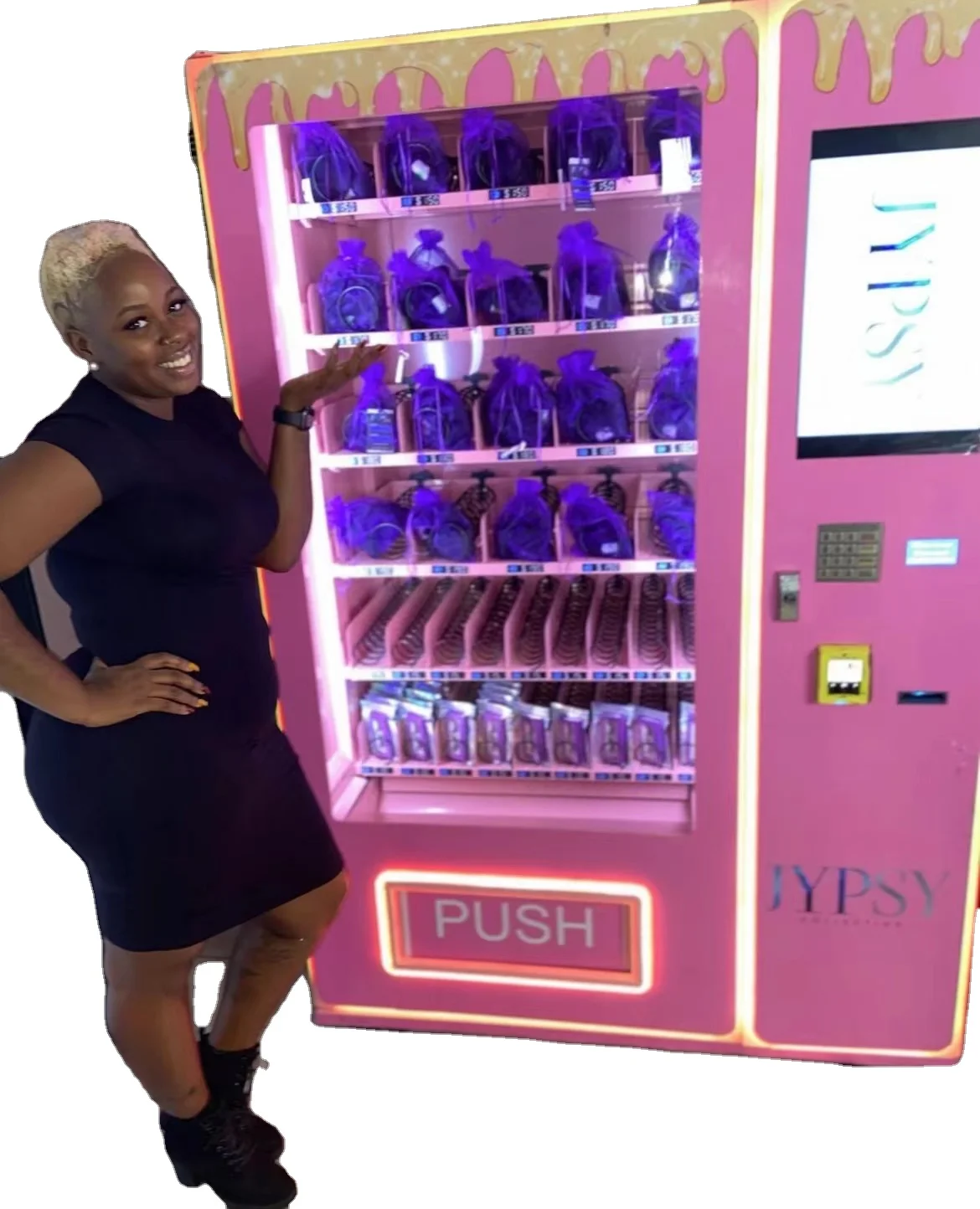 JW Smart Robot Custom pink Vending Machine Sunglasses Lashes Eyelash Beauty Makeups Vending Machine With Card Reader