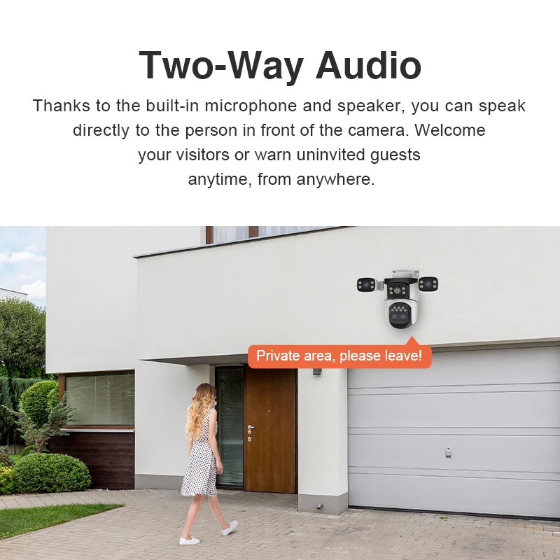 Factory Four-Lens Network Camera Wifi 360 Degree Color Night 12MP Two-Way Audio Cloud Auto Tracking Smart Alarm Security CCTV