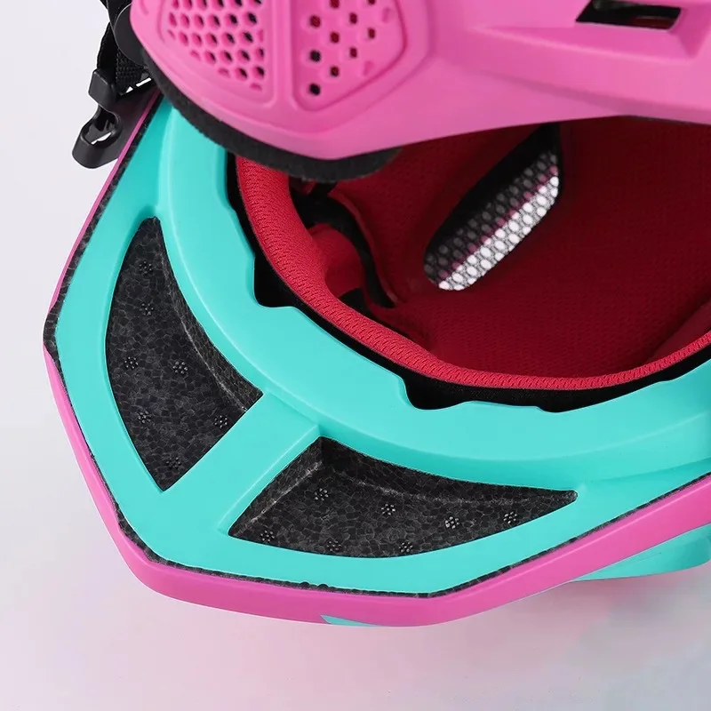 Wholesale Removable Chin Rest Off-roading Children Helmet Bicycle Mtb  Bike Full Face Kids Riding Helmet With Led Taillight