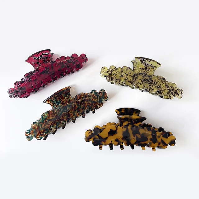 Acetate Leopard Big Hairclip Shark Hair Claw 11.5cm Acetic Acid Retro Smooth Simple Clamps Clips For Girl Hair Clips For Women